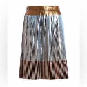 Golden goose superstar pleated skirt metallic gold silver size large